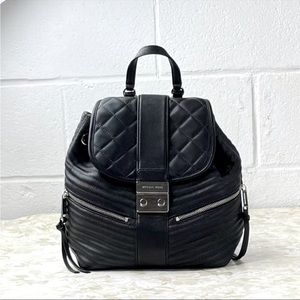 Michael Kors Black Leather Backpack (Elisa)